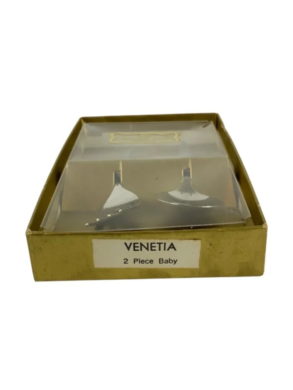 Oneida Community Stainless Venetia Baby Flatware Set 2-Piece Fork Spoon in Box